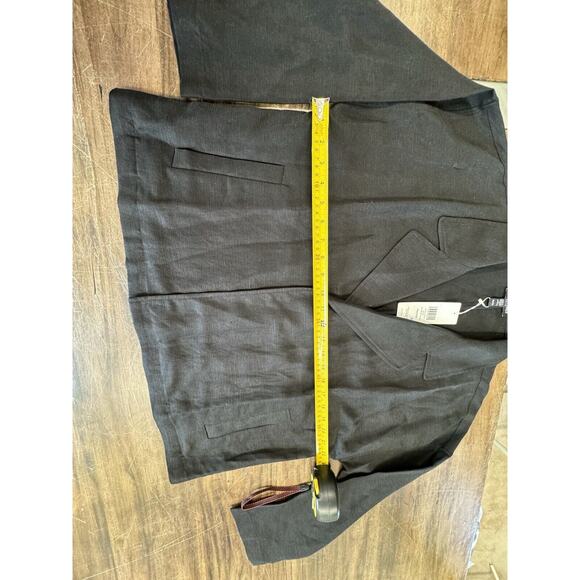 NWT Eileen Fisher black soft Linen shirt Blouse cover button roll up slv SIZE PM - Picture 7 of 11